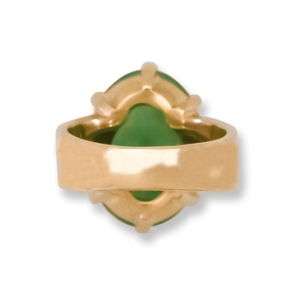 Estate Jade Ring | Vintage Green Jadeite Jade Ring in 14K Yellow Gold | UPC #4040915
