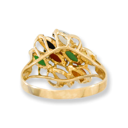 Vintage Rainbow Jadeite Jade 14k Yellow Gold Ring | UPC #405035