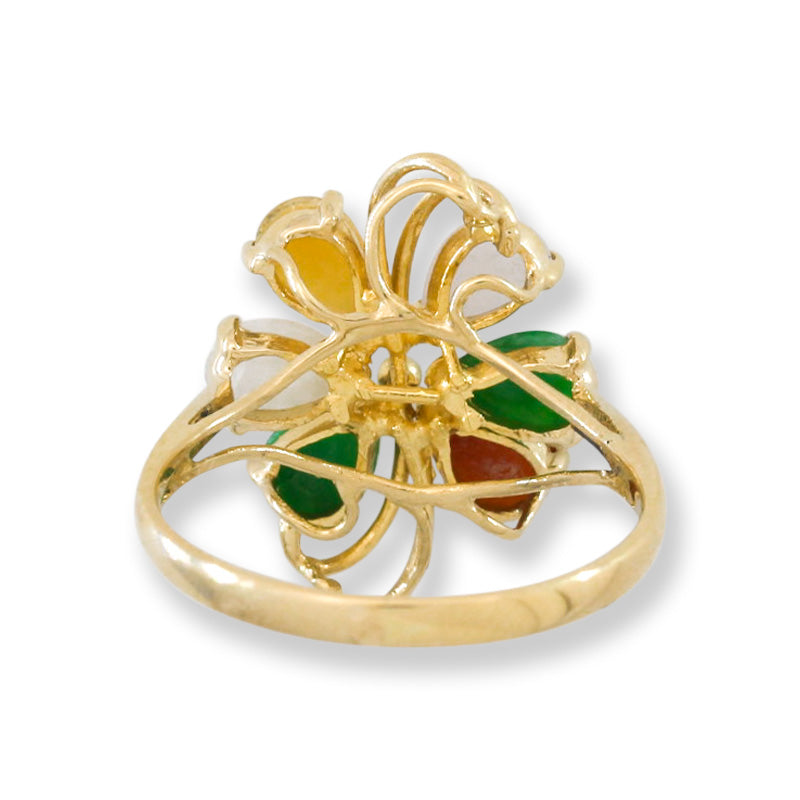 Vintage Rainbow Jadeite Jade 14k Yellow Gold Ring | UPC #405042