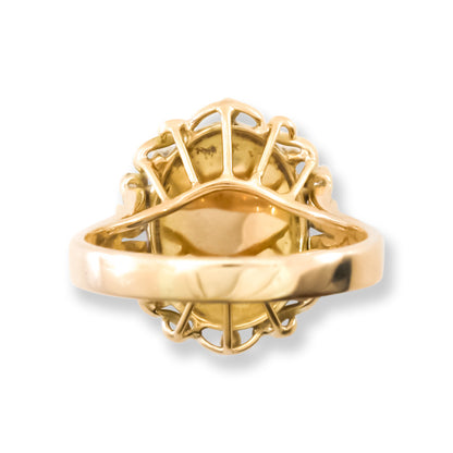 Vintage Lavender Jadeite Jade and Diamond 14k Yellow Gold Ring | UPC #405127