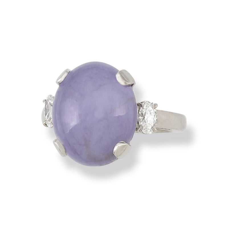 18K White Gold Lavender Jadeite Jade Diamond Ring | UPC #359383