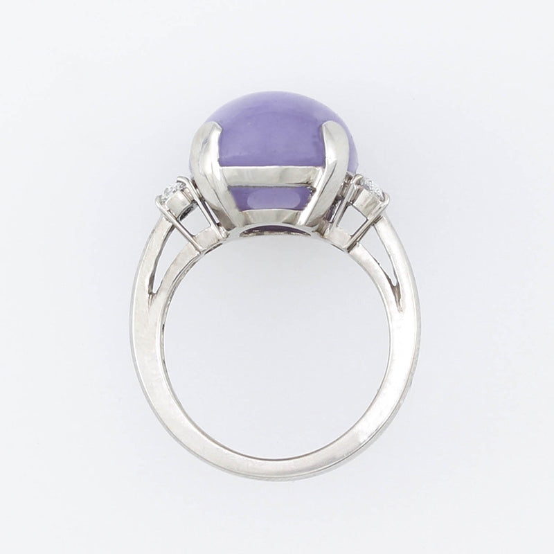 18K White Gold Lavender Jadeite Jade Diamond Ring | UPC #359383