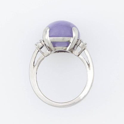 18K White Gold Lavender Jadeite Jade Diamond Ring | UPC #359383