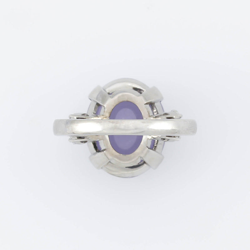 18K White Gold Lavender Jadeite Jade Diamond Ring | UPC #359383