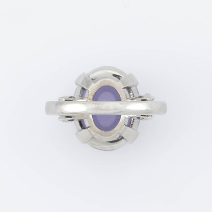 18K White Gold Lavender Jadeite Jade Diamond Ring | UPC #359383