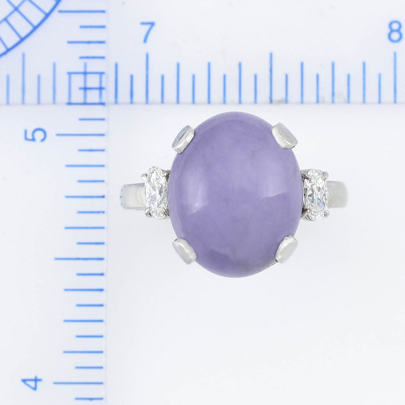 18K White Gold Lavender Jadeite Jade Diamond Ring | UPC #359383