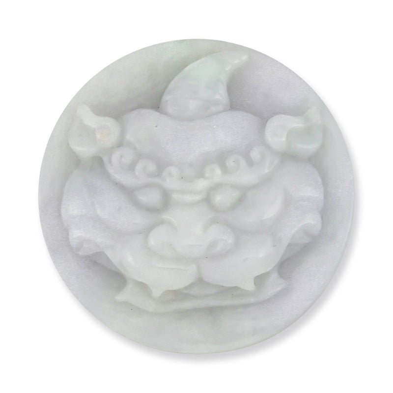 LAVENDER JADEITE JADE ROUNG CARVED DRAGON PAPERWEIGHT UPC #223639