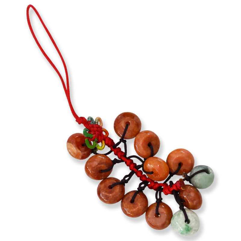 Red and Green Jadeite Jade Donut Charm | UPC #401136