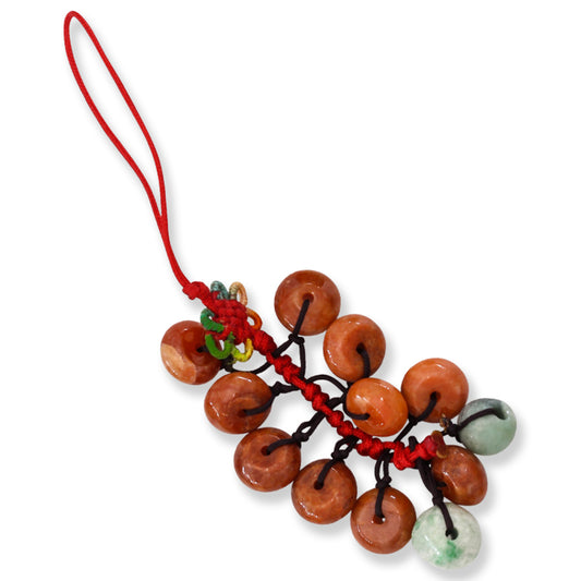 Red and Green Jadeite Jade Donut Charm | UPC #401136