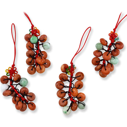 Red and Green Jadeite Jade Donut Charm | UPC #401136