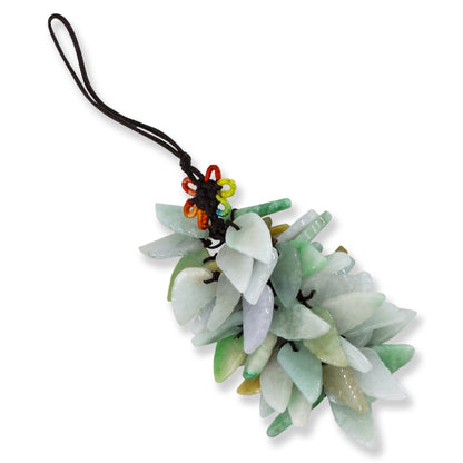 Rainbow Jadeite Jade 50 Piece Carved Leaf Charm | UPC #404083