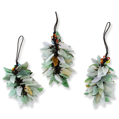 Rainbow Jadeite Jade 50 Piece Carved Leaf Charm | UPC #404083