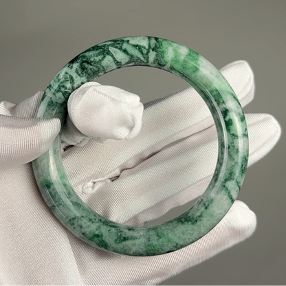 Green Jadeite Jade Cylindrical Bangle 52.0MM | UPC #406933