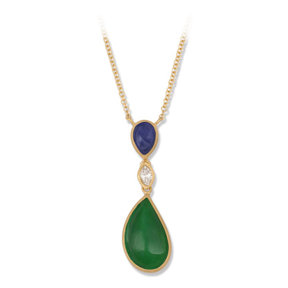 Green Jadeite Jade 18K Yellow Gold Necklace | UPC #407367