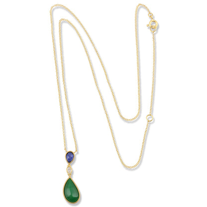 Green Jadeite Jade 18K Yellow Gold Necklace | UPC #407367