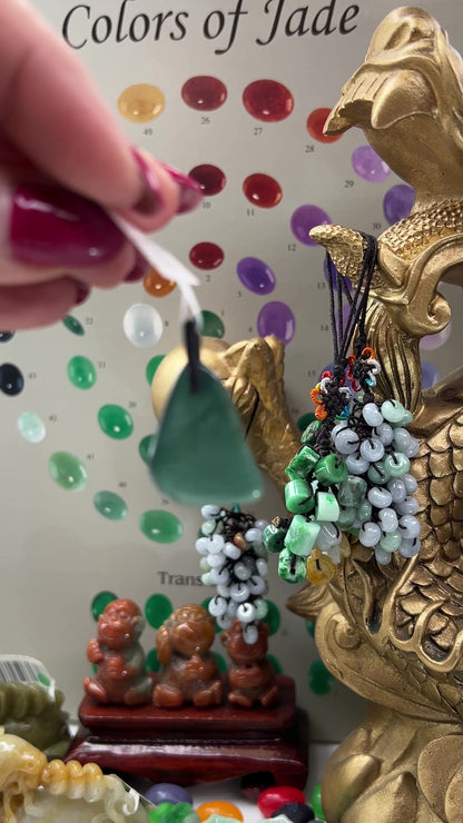 Blue Green Jadeite Jade Freeform Pendant | Guatemalan Jade | UPC #400948