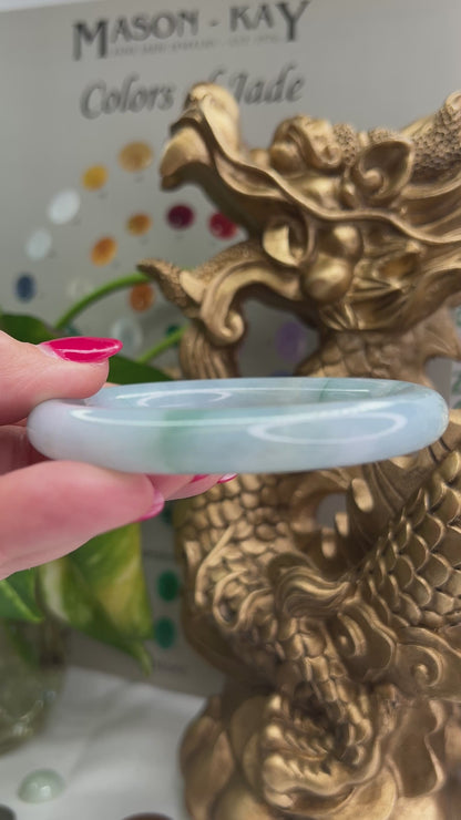 Green Jadeite Jade Cylindrical Bangle 57.8mm UPC #135048
