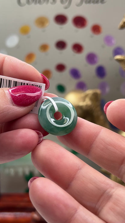 Green Jadeite Jade Loose Pi Disc Pendant Carving | Jade Donut | UPC #400511