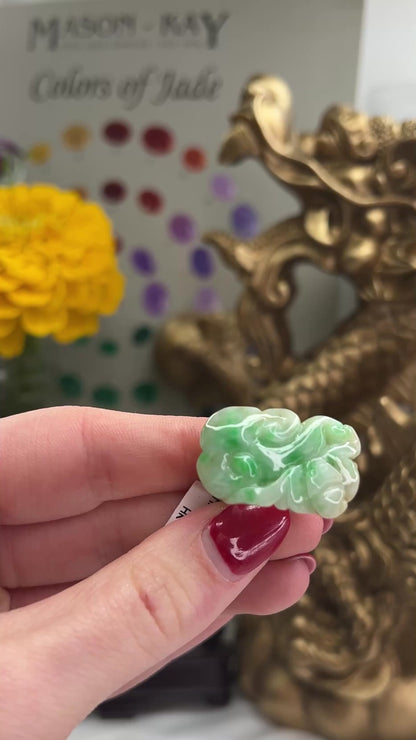VINTAGE GREEN JADEITE JADE CONTINUOUS CARVED SADDLE RING SIZE 6.75 UPC #396654
