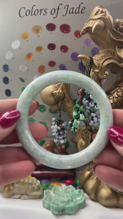 Green Jadeite Jade Cylindrical Bangle 56.6MM | UPC #401662