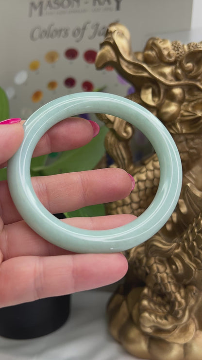 Green Jadeite Jade Cylindrical Bangle 58.6MM | UPC #030138