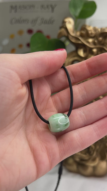 GREEN JADEITE JADE BARREL SLIDE NECKLACE UPC #236745