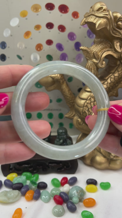 Green Jadeite Jade Cylindrical Bangle 56.3MM | UPC #377141