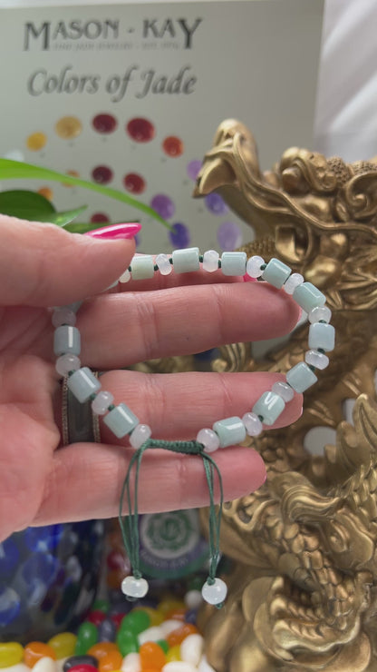 Adjustable Green Jadeite Jade Bead Bracelet | UPC #399341