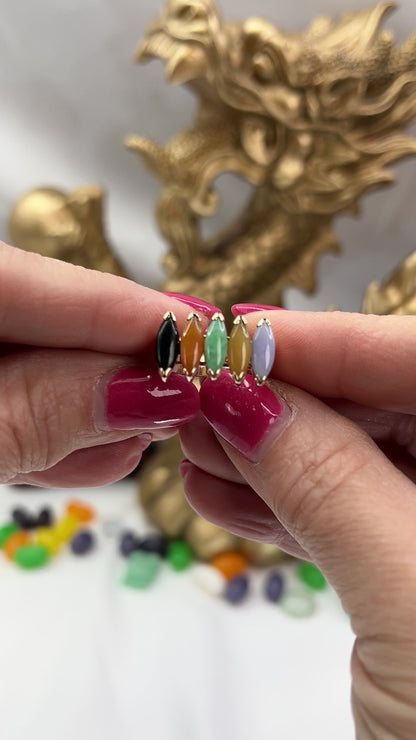 Vintage Rainbow Jadeite Jade 14k Yellow Gold Ring | UPC #399884