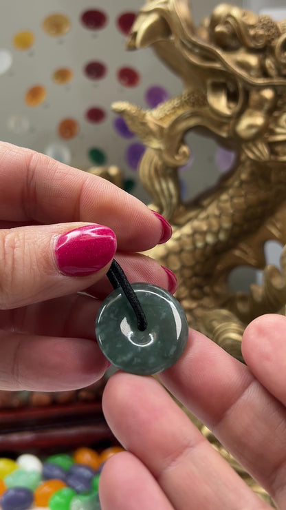 green jadeite jade pi disc pendant  jewelry for women