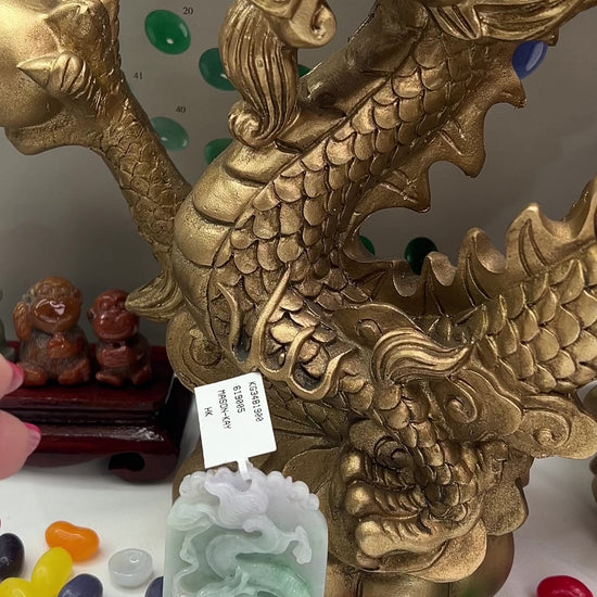 Loose Green Jadeite Jade Dragon And Phoenix jade jewelry