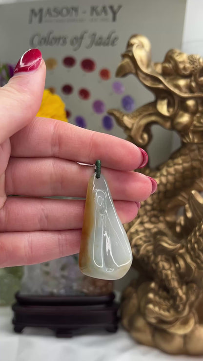 YELLOW JADEITE JADE CARVED PENDANT UPC #384279