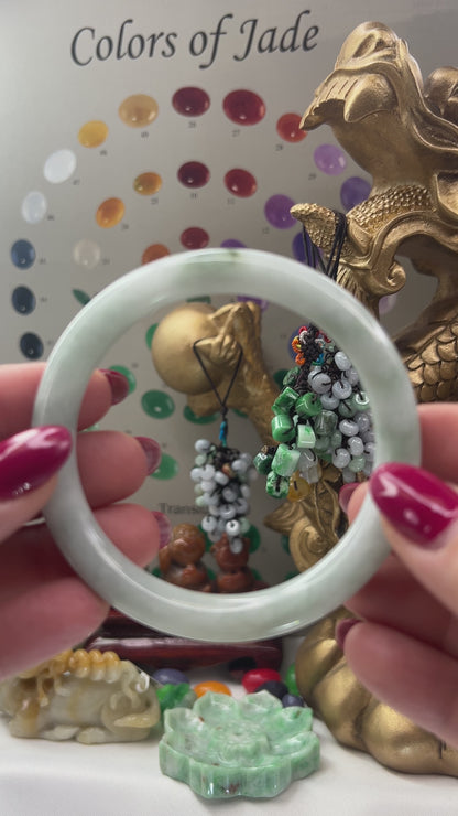 Green Jadeite Jade Cylindrical Bangle 57.6MM | UPC #243729