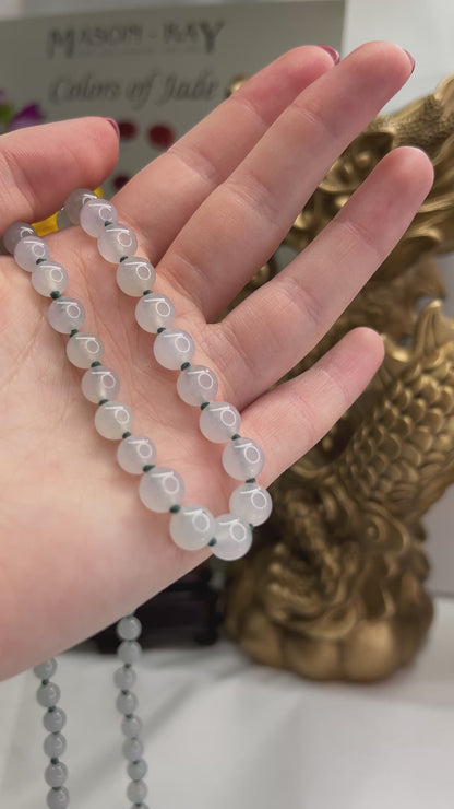 Ice Jadeite Jade Adjustable Bead Necklace | UPC #391499