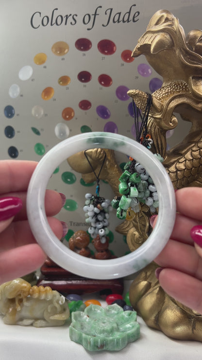 Green Jadeite Jade Cylindrical Bangle 58.6MM | UPC #379008