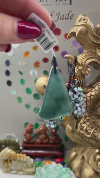 Blue Green Jadeite Jade Freeform Pendant | Guatemalan Jade | UPC #400917