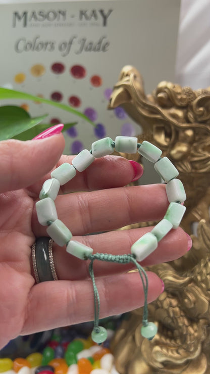 Adjustable Green Jadeite Jade Bead Bracelet | UPC #399303