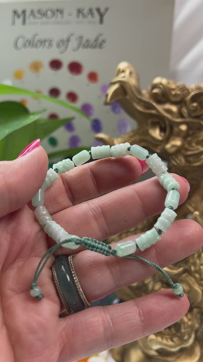 Adjustable Green Jadeite Jade Bead Bracelet | UPC #399150