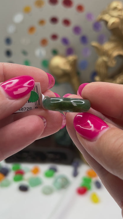 Green Jadeite Jade Band Ring Finger Size 7 | UPC #407268