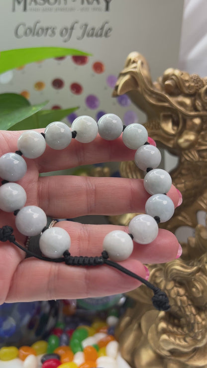 Adjustable Green Jadeite Jade Bead Bracelet | UPC #399419