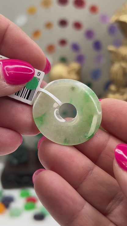 Green Jadeite Jade Loose Pi Disc Pendant | Green Jade Donut | UPC #265493