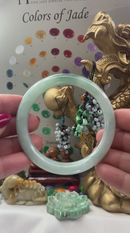 Green Jadeite Jade Cylindrical Bangle 57.6MM | UPC #326545