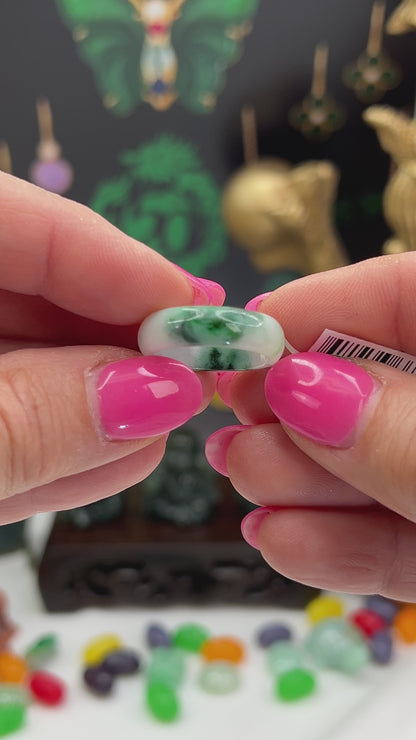 Green Jadeite Jade Band Ring Finger Size 6.75 | UPC #377189