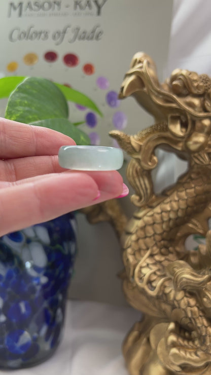Blue Green Jadeite Jade Band Ring Finger Size 10 | UPC #395121