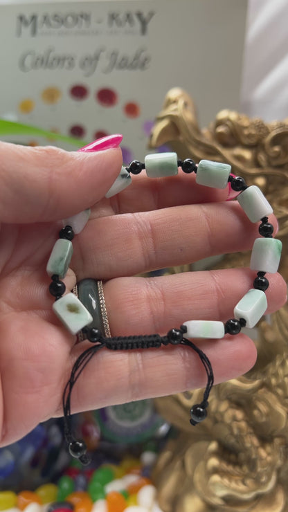 Adjustable Green Jadeite Jade Bead Bracelet | UPC #399310