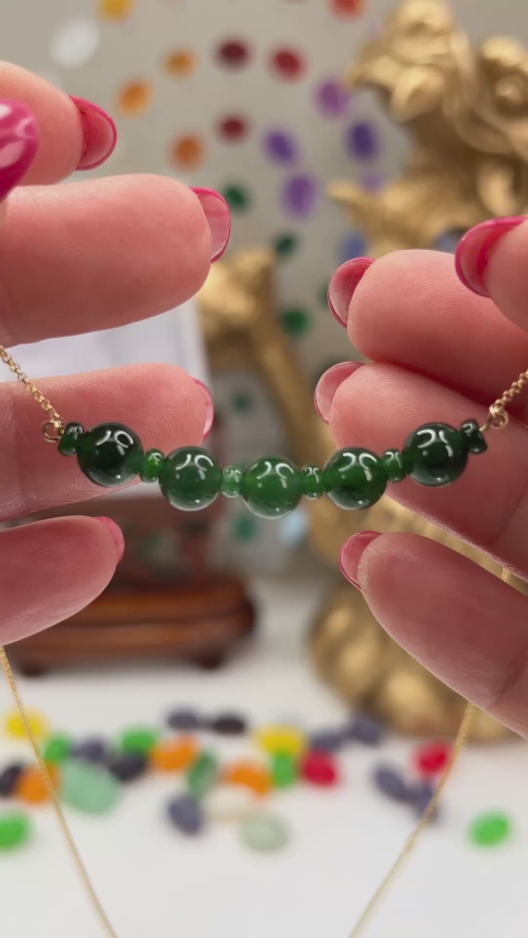 Blue Green Guatemalan Jadeite Jade jewelry for women mason-kay