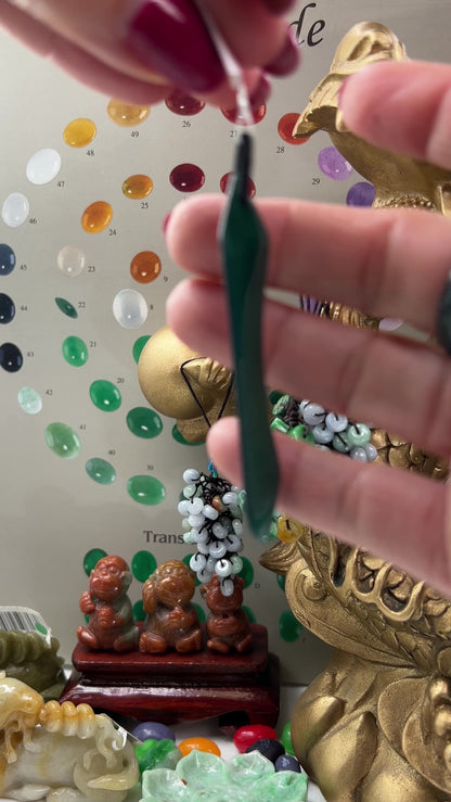 Blue Green Jadeite Jade Freeform Pendant | Guatemalan Jade | UPC #400924