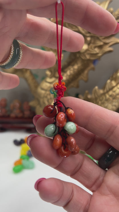 Red and Green Jadeite Jade Donut Charm | UPC #401136