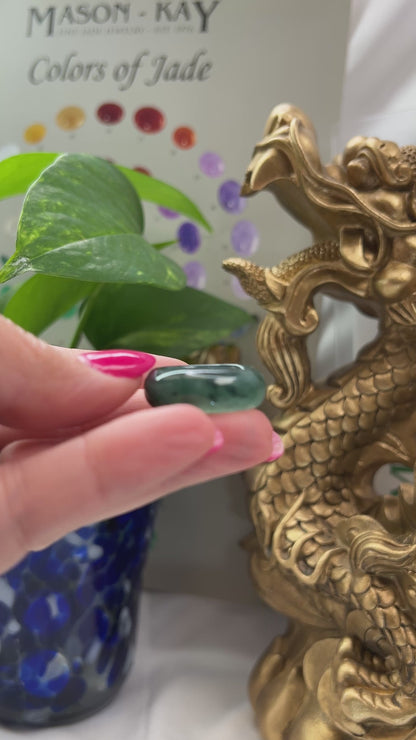 Blue Green Jadeite Jade Band Ring Finger Size 8 | UPC #398467