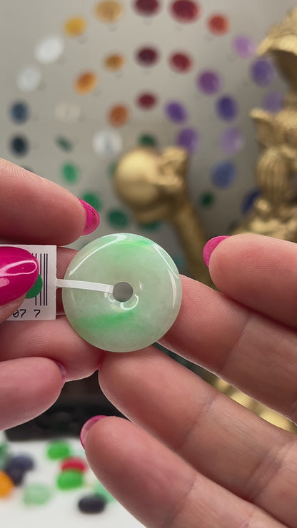 Green Jadeite Jade Loose Pi Disc Pendant | Green Jade Donut | UPC #407077